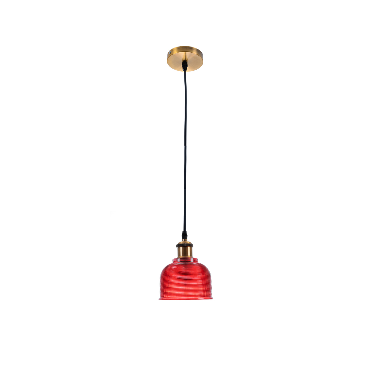 GLOBOSTAR® SEGRETO 01450 Vintage Κρεμαστό Φωτιστικό Οροφής με Ντουί 1 x E27 AC 220-240V IP20 - Κόκκινο & Χρυσό - Μ14 x Π14 x Υ18cm - Image 3