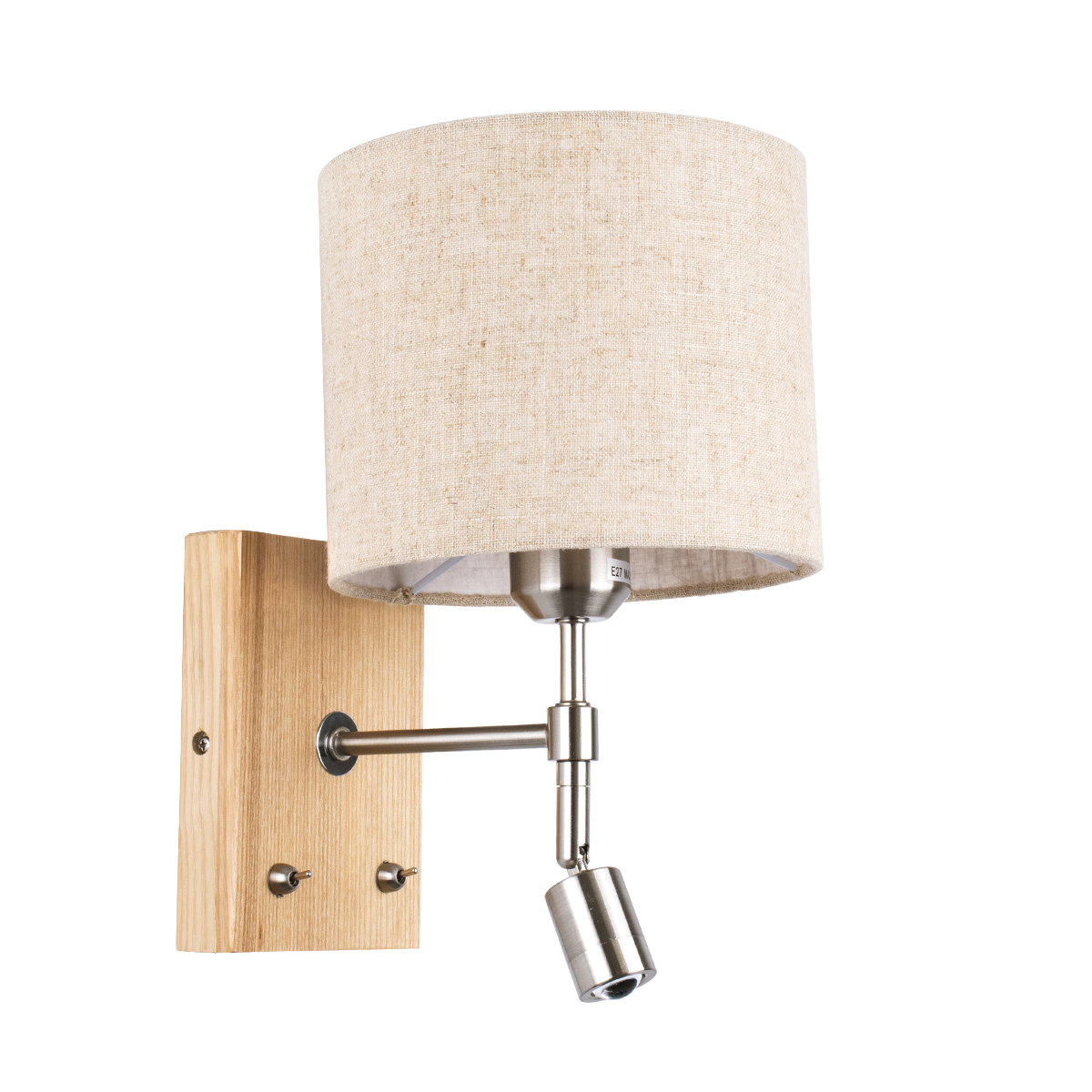 GLOBOSTAR® ELEGANT 01496 Μοντέρνο Φωτιστικό Τοίχου - Απλίκα Ξενοδοχείου Reading Light με Ντουί 1 x E27 LED 3W 360lm 36° AC 220-240V IP20 Θερμό Λευκό 2700K - Bridgelux COB Chip - Μπρούτζινο & Μπεζ - Μ18 x Π24 x Υ29cm - 2 Χρόνια Εγγύηση