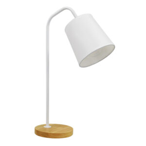 GLOBOSTAR® RIBBON 01574 Μοντέρνο Επιτραπέζιο Φωτιστικό Πορτατίφ με Ντουί 1 x E27 AC 220-240V IP20 - Λευκό & Μπεζ - Μ15 x Π30 x Υ49cm