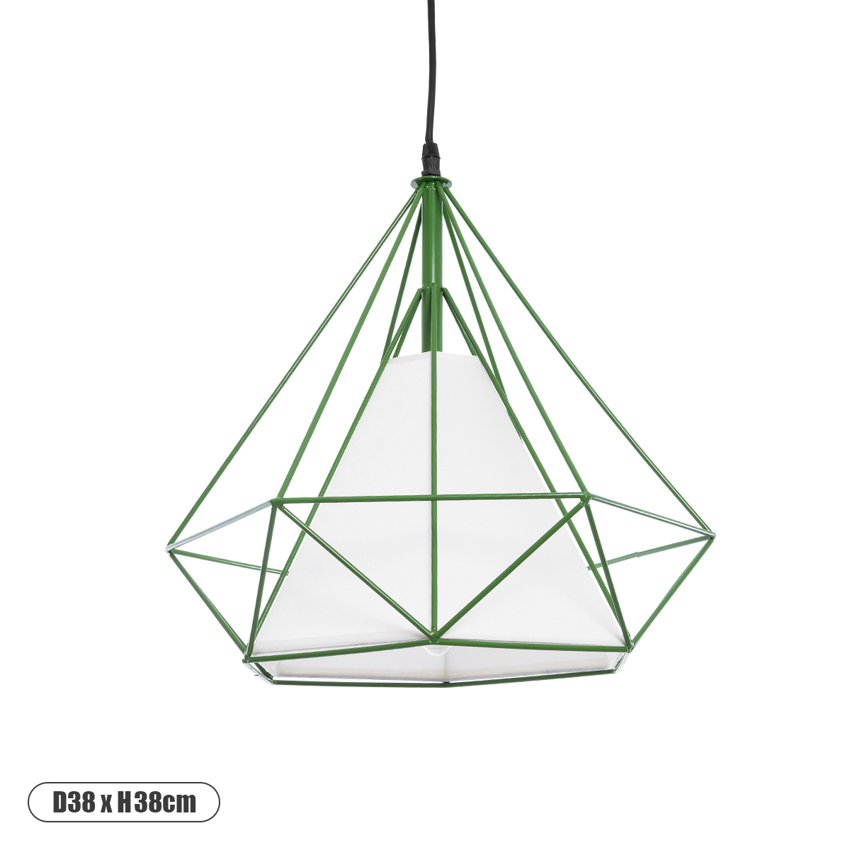 GLOBOSTAR® KAIRI 01622 Μοντέρνο Κρεμαστό Φωτιστικό Οροφής με Ντουί 1 x E27 AC 220-240V IP20 - Πράσινο & Λευκό - Μ38 x Π38 x Y38cm