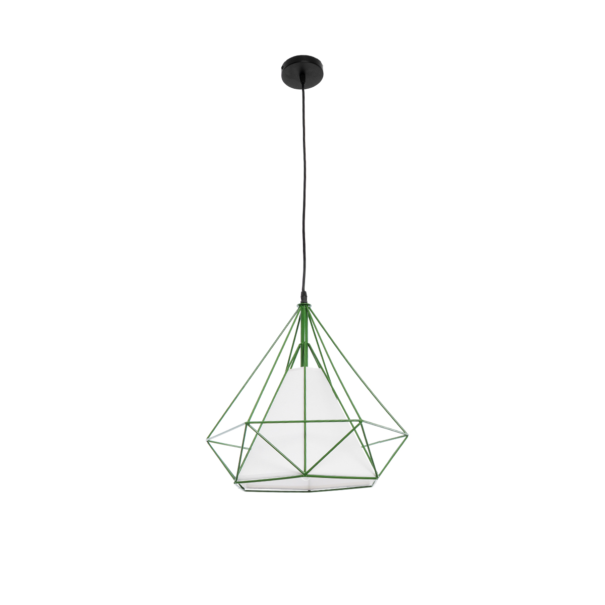 GLOBOSTAR® KAIRI 01622 Μοντέρνο Κρεμαστό Φωτιστικό Οροφής με Ντουί 1 x E27 AC 220-240V IP20 - Πράσινο & Λευκό - Μ38 x Π38 x Y38cm - Image 3