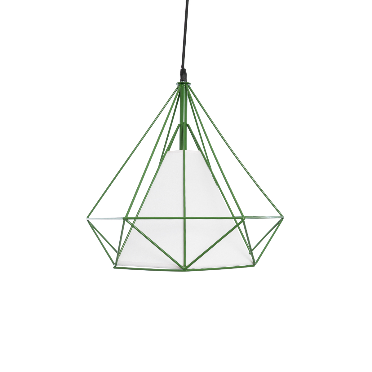 GLOBOSTAR® KAIRI 01622 Μοντέρνο Κρεμαστό Φωτιστικό Οροφής με Ντουί 1 x E27 AC 220-240V IP20 - Πράσινο & Λευκό - Μ38 x Π38 x Y38cm - Image 4