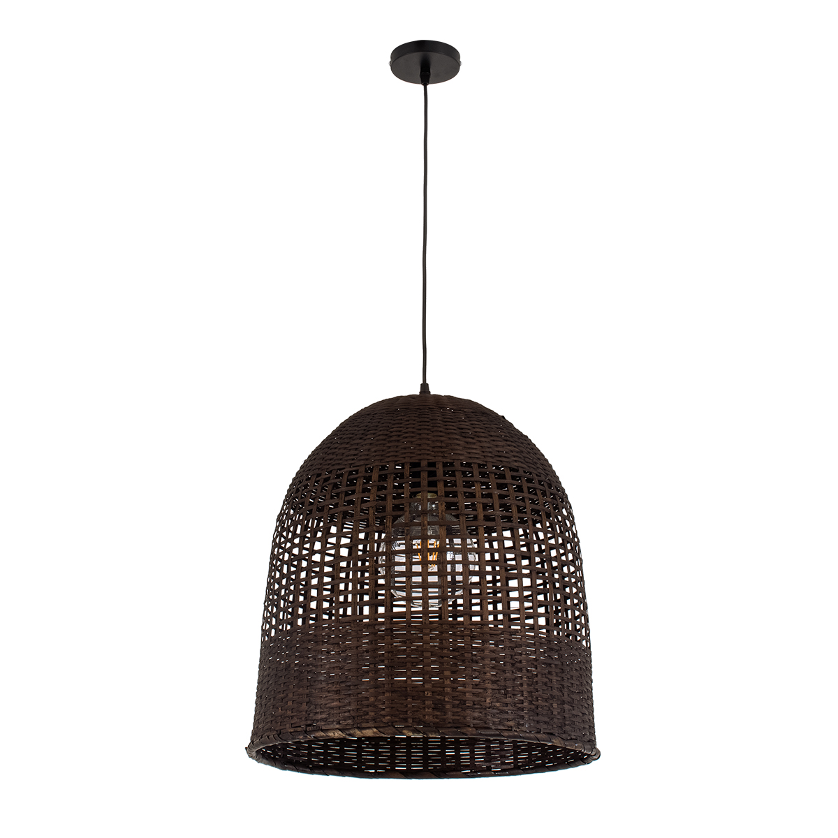 GLOBOSTAR® BORA-BORA 01736 Boho Κρεμαστό Φωτιστικό Οροφής με Ντουί 1 x E27 AC 220-240V IP20 - Καφέ - Μ42 x Π42 x Y44cm - Image 3