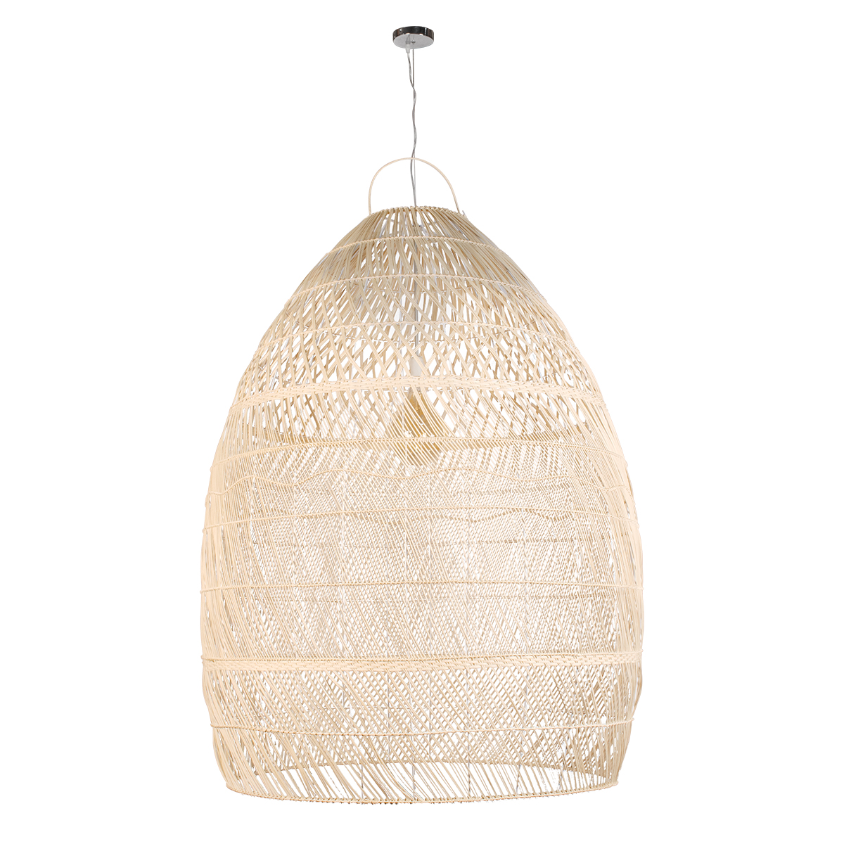 GLOBOSTAR® MALIBU 01813 Boho Κρεμαστό Φωτιστικό Οροφής με Ντουί 1 x E27 AC 220-240V IP20 - Μπεζ - Μ120 x Π120 x Υ156cm - Image 4