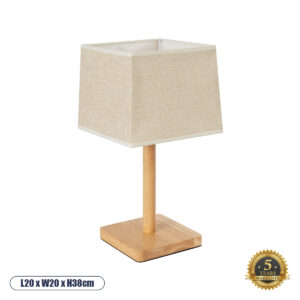 GLOBOSTAR® KOLIPE 02038 Boho Επιτραπέζιο Φωτιστικό Πορτατίφ με Ντουί 1 x E27 AC 220-240V IP20 - Μπεζ - Μ18 x Π18 x Υ25cm