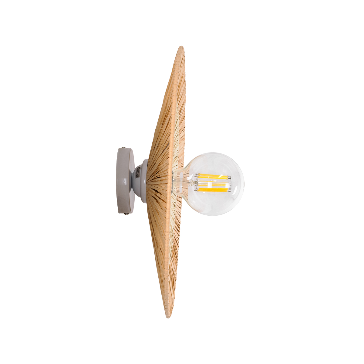 GLOBOSTAR® COLOMBO 02278 Boho Φωτιστικό Τοίχου - Απλίκα με Ντουί 1 x E27 AC 220-240V IP20 - Μπεζ - Μ40 x Π40 x Υ9cm - Image 3