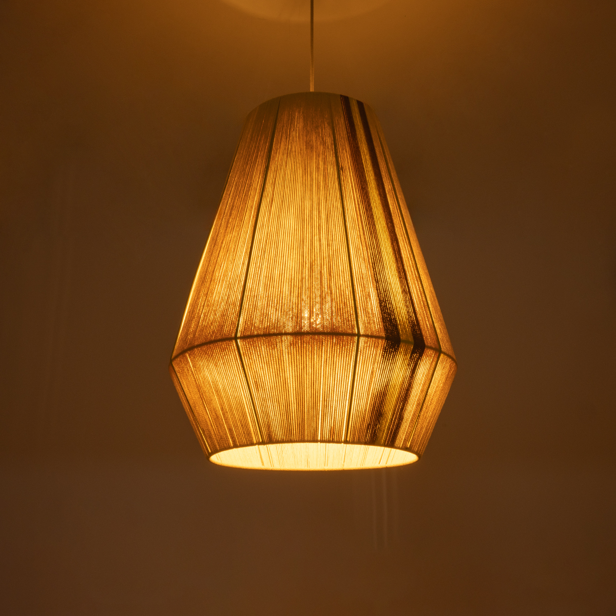 GLOBOSTAR® SALERNO 02334 Boho Κρεμαστό Φωτιστικό Οροφής με Ντουί 1 x E27 AC 220-240V IP20 - Μπεζ & Καφέ - Μ50 x Π50 x Υ60cm - Image 2