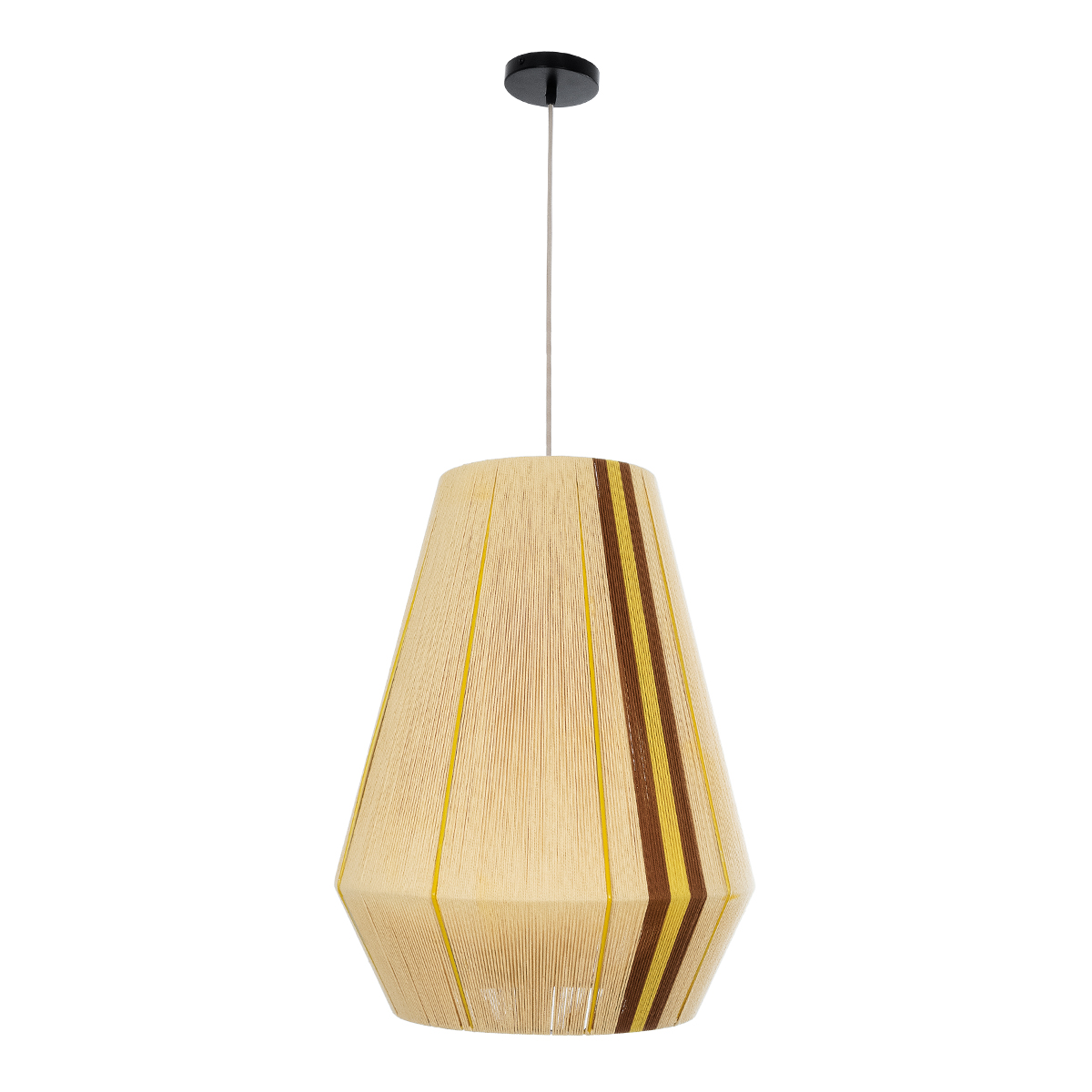 GLOBOSTAR® SALERNO 02334 Boho Κρεμαστό Φωτιστικό Οροφής με Ντουί 1 x E27 AC 220-240V IP20 - Μπεζ & Καφέ - Μ50 x Π50 x Υ60cm - Image 3