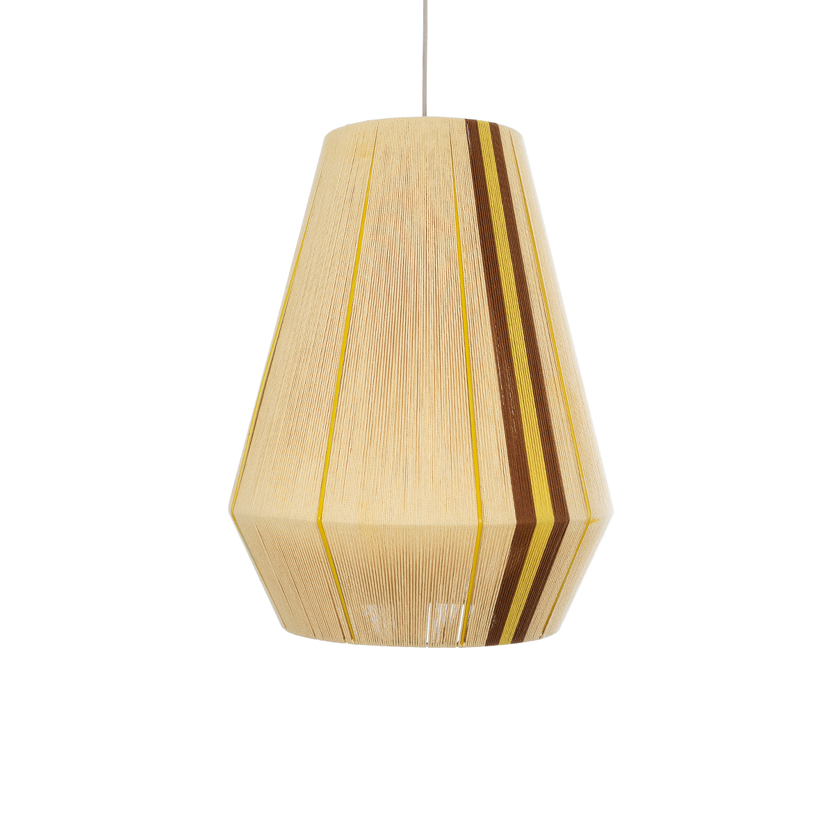 GLOBOSTAR® SALERNO 02334 Boho Κρεμαστό Φωτιστικό Οροφής με Ντουί 1 x E27 AC 220-240V IP20 - Μπεζ & Καφέ - Μ50 x Π50 x Υ60cm - Image 4