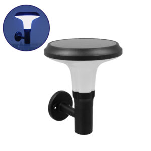 GLOBOSTAR® SOLARTIS 12129 Μοντέρνο Φωτιστικό Τοίχου - Απλίκα LED 10W 1000lm 180° με Ενσωματωμένο Φωτοβολταϊκό Panel 6V 5W & Επαναφορτιζόμενη Μπαταρία Li-ion 3.2V 6000mAh με Αισθητήρα Ημέρας-Νύχτας Αδιάβροχο IP65 Ψυχρό Λευκό 6000K - Γκρι Ανθρακί - Μ26 x Π33 x Υ28cm - 2 Χρόνια Εγγύηση