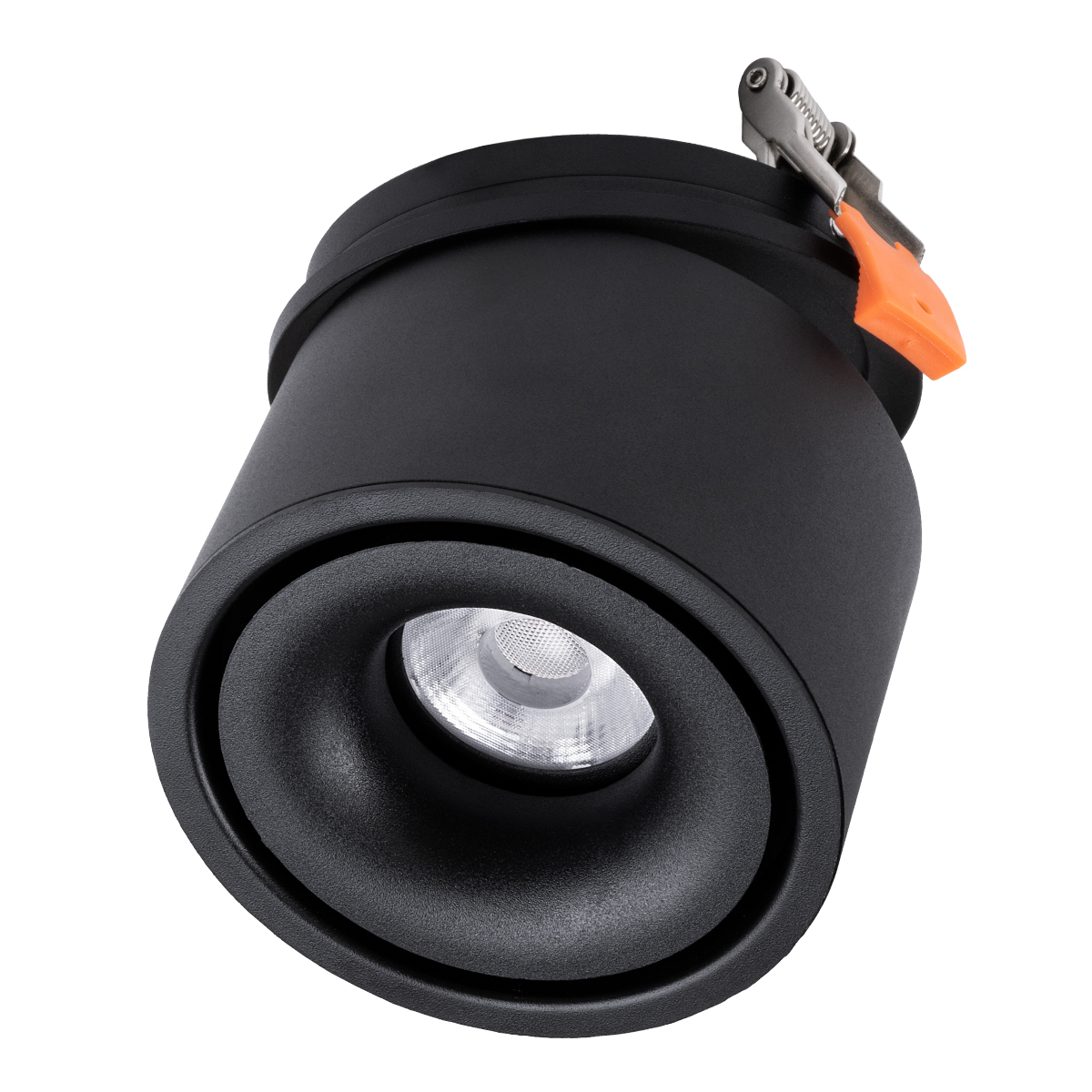 GLOBOSTAR® OMEGA-R 60296 Χωνευτό Κινούμενο Downlight Σποτ LED 12W 1560lm 36° AC 220-240V IP20 Φυσικό Λευκό 4500K - Bridgelux COB Chip & TÜV SÜD Driver - Μαύρο Ματ - Μ10 x Π10 x Υ8.2cm / Q9cm - 5 Χρόνια Εγγύηση - Image 2