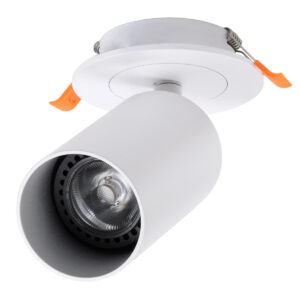 GLOBOSTAR® LEO 60351 Χωνευτό Κινούμενο Φωτιστικό Downlight Σποτ με Ντουί 1 x GU10 AC 220-240V IP20 - Λευκό Ματ - Μ9 x Π9 x Υ17cm / Q7cm
