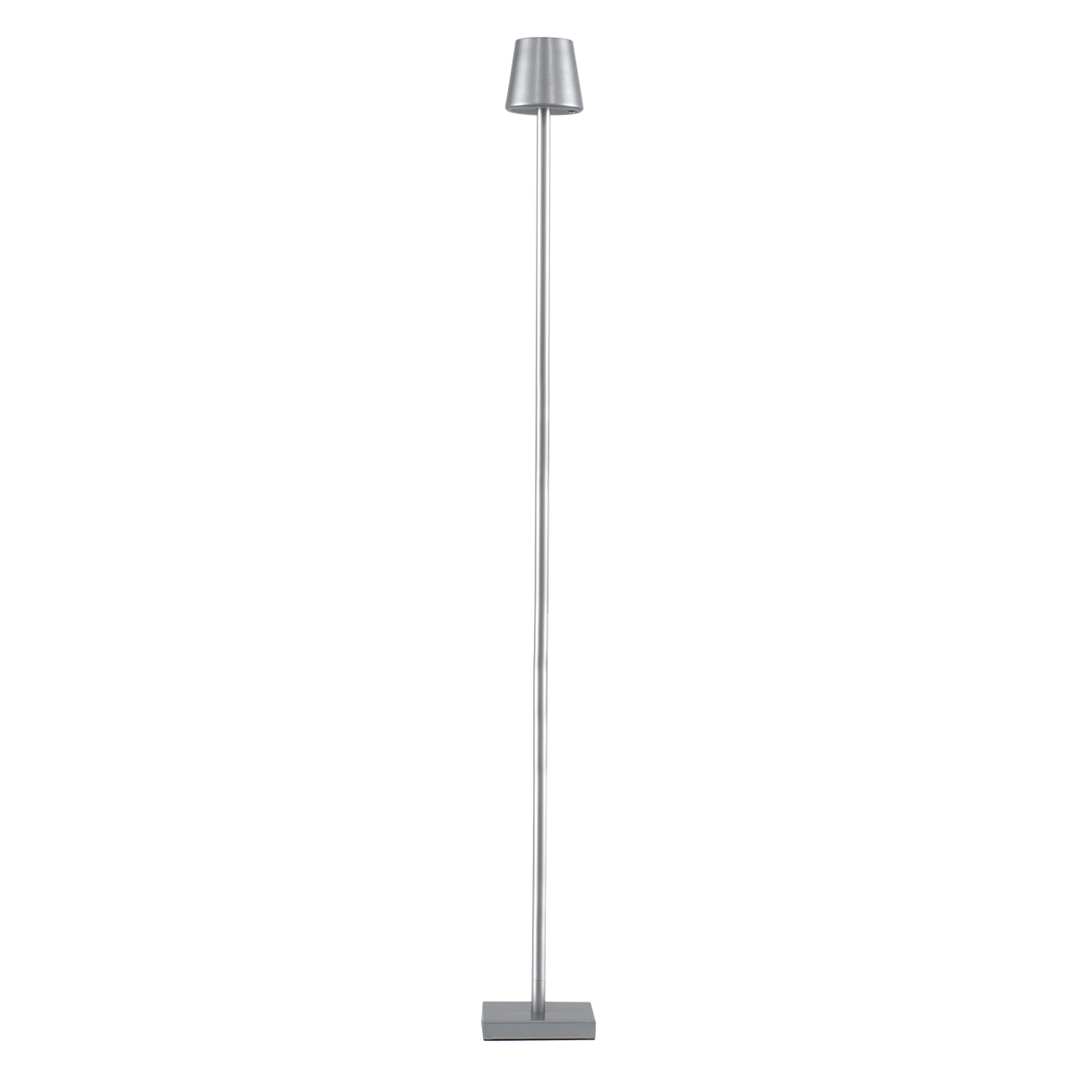 GLOBOSTAR® NEGA 60480 Μοντέρνο Επιδαπέδιο Φωτιστικό LED 2.2W 154lm 360° DC 5V με USB 2.0 με Επαναφορτιζόμενη Μπαταρία Li-ion 3.7V 4000mAh IP44 Θερμό Λευκό 2700K με Αφή Dimmable - Lumileds SMD Chip - Ασημί - Μ10 x Π10 x Υ135cm - 2 Χρόνια Εγγύηση - Image 2