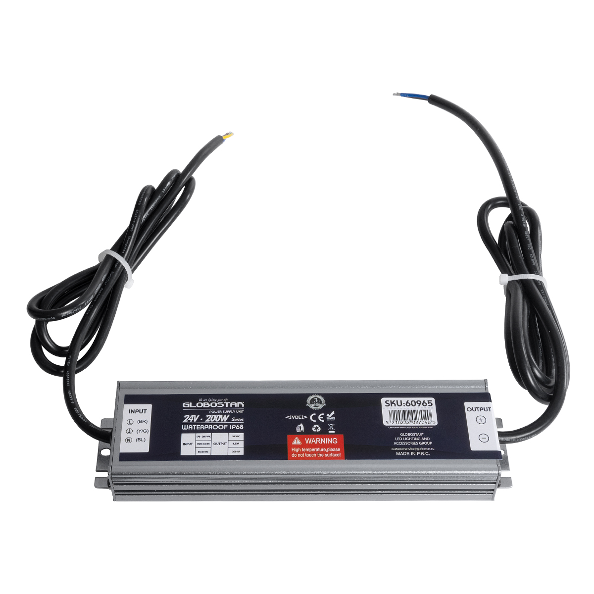 GLOBOSTAR® LUMISPLASH 60965 Τροφοδοτικό/Μετασχηματιστής Class II SELV 200W 8.33A DC 24V Αδιάβροχο IP68 - AC 220-240V σε DC 24V - Μ21.5 x Π5.5 x Υ2.5cm - 3 Χρόνια Εγγύηση - Image 3