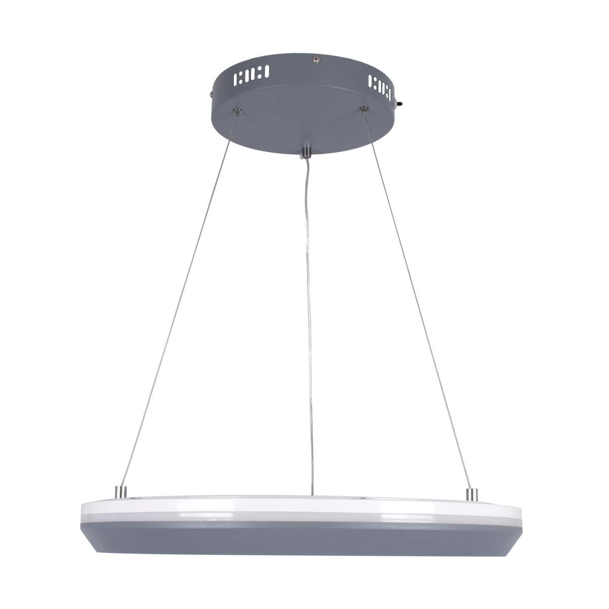 GLOBOSTAR® MELINA 61045 Μοντέρνο Κρεμαστό Φωτιστικό Οροφής LED 55W 6376lm 120° AC 220-240V IP20 Ρυθμιζόμενο Λευκό CCT με Χειριστήριο από 2700K έως 6000K Dimmable - Lumileds SMD Chip - Γκρι & Λευκό - Μ48 x Π48 x Υ6.5cm - 3 Χρόνια Εγγύηση - Image 4