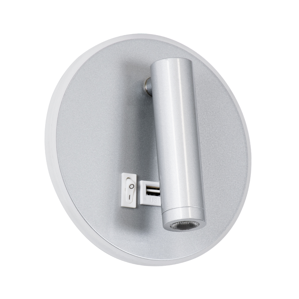 GLOBOSTAR® JERSEY 61103 Μοντέρνο Φωτιστικό Τοίχου - Απλίκα Ξενοδοχείου Reading Light με Φορτιστή USB 3A LED 10W 1380lm 36° & 360° AC 220-240V IP20 Φυσικό Λευκό 4500K - Bridgelux SMD Chip & TÜV SÜD Driver - Νίκελ Βούρτσας - Μ14.5 x Π14.5 x Υ6cm - 3 Χρόνια Εγγύηση - Image 2