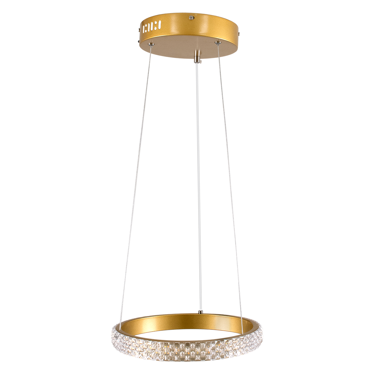 GLOBOSTAR® DIAMOND 61127 Μοντέρνο Κρεμαστό Φωτιστικό Οροφής LED 20W 2356lm 360° AC 220-240V IP20 Ρυθμιζόμενο Λευκό CCT με Χειριστήριο από 2700K έως 6000K Dimmable - Lumileds SMD Chip - Χρυσό Βούρτσας - Μ25 x Π25 x Υ3cm - 3 Χρόνια Εγγύηση - Image 4