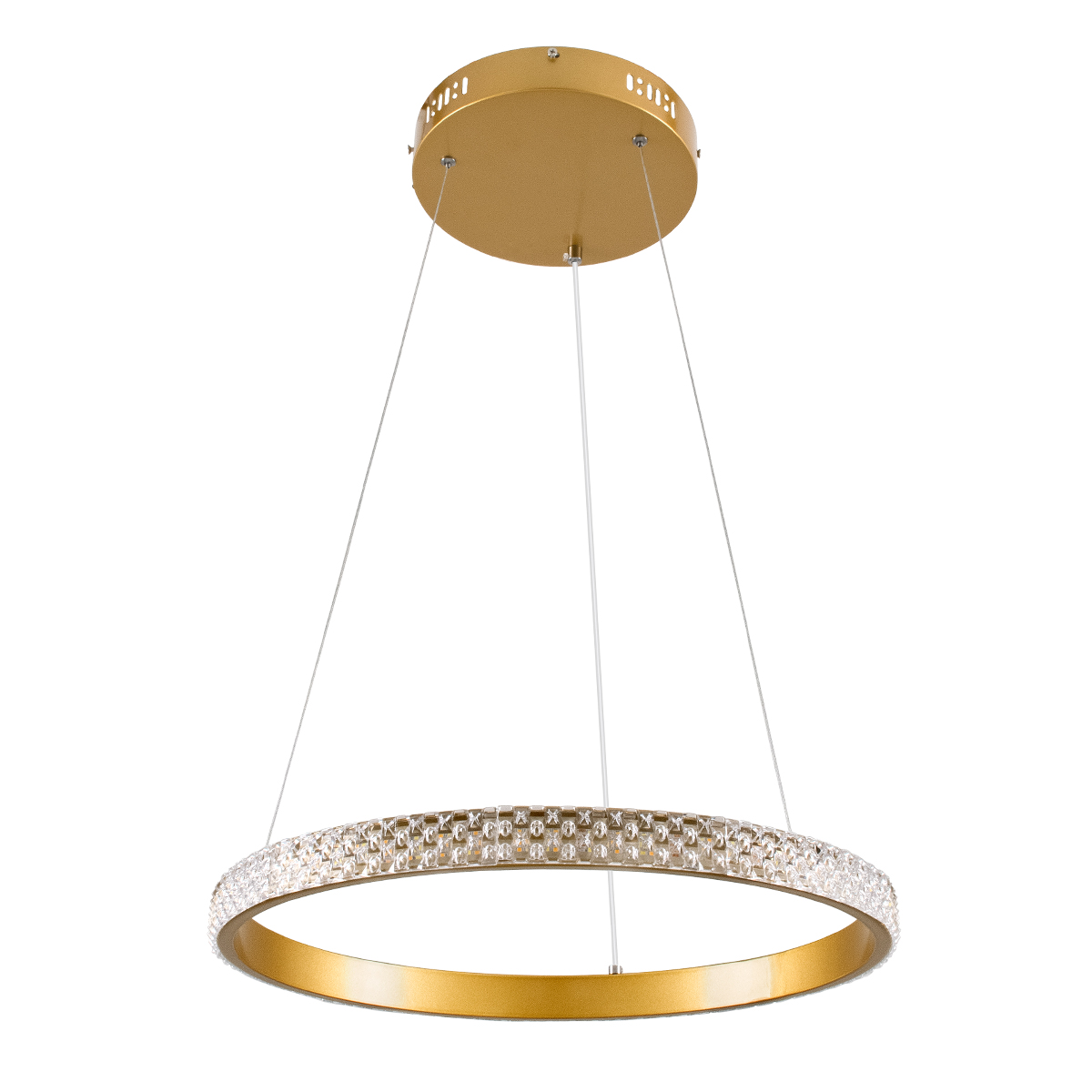 GLOBOSTAR® DIAMOND 61129 Μοντέρνο Κρεμαστό Φωτιστικό Οροφής LED 30W 3513lm 360° AC 220-240V IP20 Ρυθμιζόμενο Λευκό CCT με Χειριστήριο από 2700K έως 6000K Dimmable - Lumileds SMD Chip - Χρυσό Βούρτσας - Μ40 x Π40 x Υ3cm - 3 Χρόνια Εγγύηση - Image 2