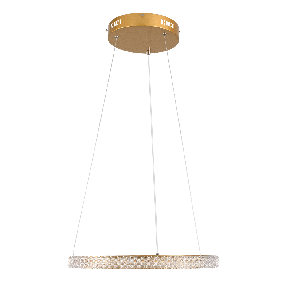 GLOBOSTAR® DIAMOND 61129 Μοντέρνο Κρεμαστό Φωτιστικό Οροφής LED 30W 3513lm 360° AC 220-240V IP20 Ρυθμιζόμενο Λευκό CCT με Χειριστήριο από 2700K έως 6000K Dimmable - Lumileds SMD Chip - Χρυσό Βούρτσας - Μ40 x Π40 x Υ3cm - 3 Χρόνια Εγγύηση - Image 3