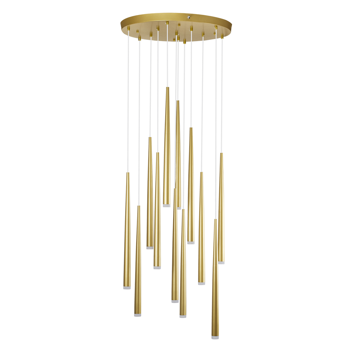 GLOBOSTAR® TEARS 61314 Μοντέρνο Κρεμαστό Φωτιστικό Οροφής LED 36W 3960lm 180° AC 220-240V IP20 Ρυθμιζόμενο Λευκό CCT με Χειριστήριο από 2700K έως 6000K Dimmable - Lumileds SMD Chip - Χρυσό Βούρτσας - Μ60 x Π60 x Υ51.5cm - 3 Χρόνια Εγγύηση - Image 3