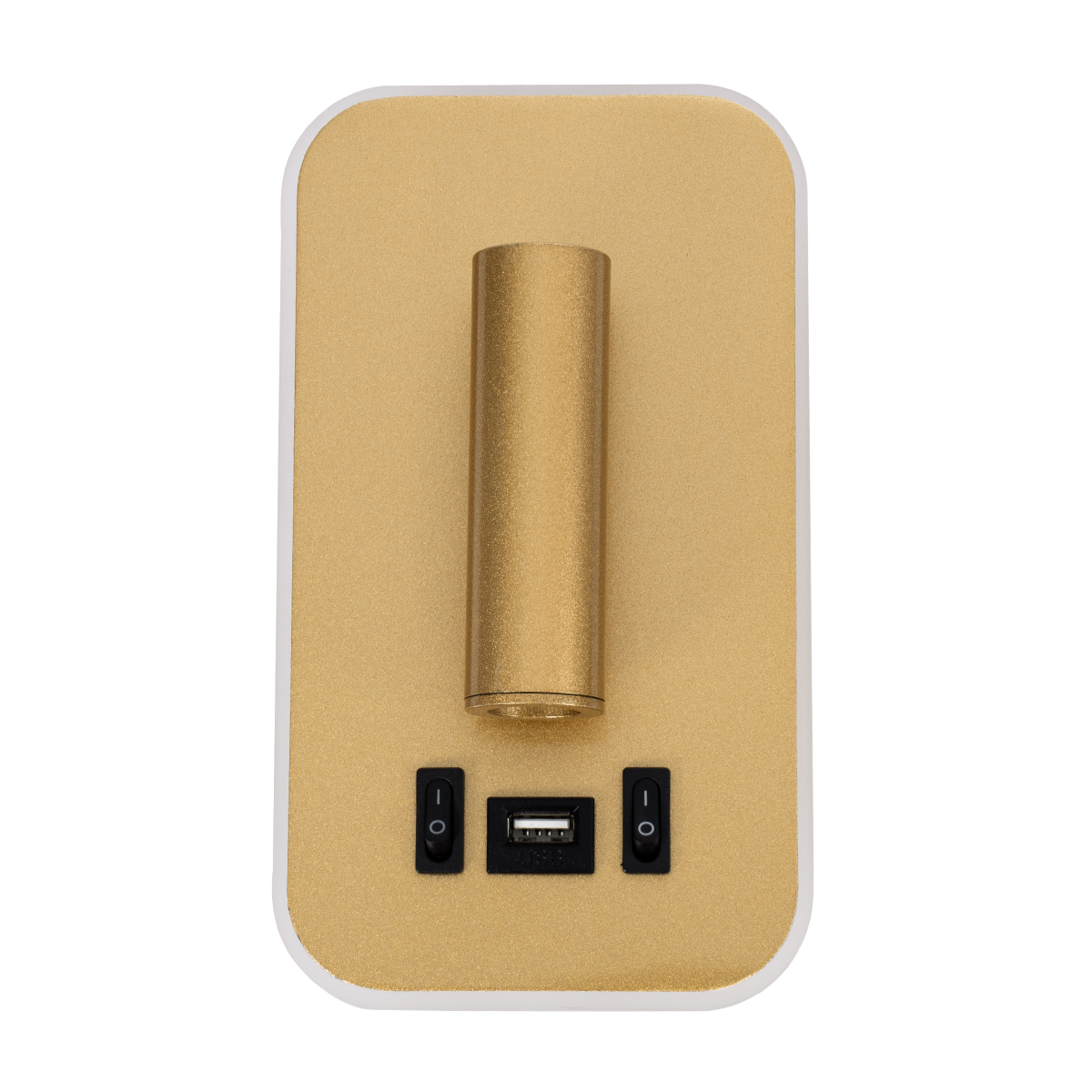 GLOBOSTAR® LADY-O 61366 Μοντέρνο Φωτιστικό Τοίχου - Απλίκα Ξενοδοχείου Reading Light με Φορτιστή USB 3A LED 10W 1000lm 36° & 360° AC 220-240V IP20 Φυσικό Λευκό 4500K - Bridgelux COB Chip & TÜV SÜD Driver - Χρυσό Βούρτσας - Μ10.5 x Π10 x Υ18.5cm - 3 Χρόνια Εγγύηση - Image 3