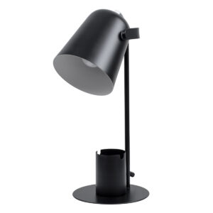 GLOBOSTAR® PENCASE 61563 Μοντέρνο Επιτραπέζιο Φωτιστικό Πορτατίφ με Ντουί 1 x E27 AC 220-240V IP20 - Μαύρο - Μ12 x Π15 x Υ38cm