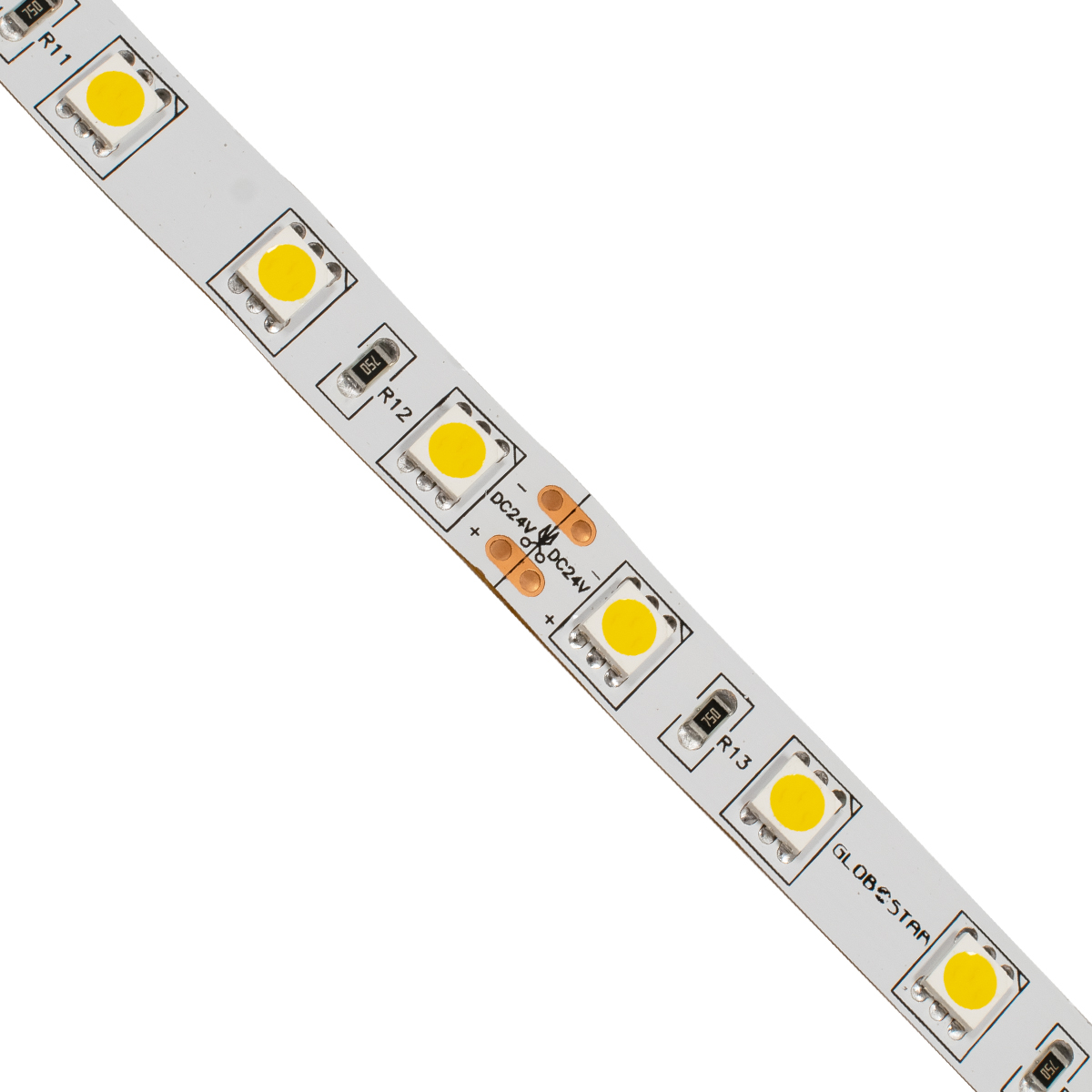 GLOBOSTAR® LUMAR 70222 Ταινία LED 14.4W/m 1296lm/m 120° DC 24V IP20 60 x SMD5050 Chip/m Θερμό Λευκό 2700K Dimmable - Sanan SMD Chip - Μ500 x Π1 x Υ0.2cm - Ρολό 5 Μέτρων - 5 Χρόνια Εγγύηση - Image 2
