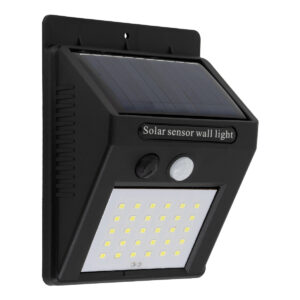 GLOBOSTAR® VELION 71500 Προβολέας με Ανιχνευτή PIR / Αισθητήρα Κίνησης LED 6W 300lm 120° DC 5V με Φωτοβολταϊκό Panel 5V 0.3W & Επαναφορτιζόμενη Μπαταρία Li-ion 3.2V 1200mAh Αδιάβροχο IP65 Ψυχρό Λευκό 6000K - Sanan SMD Chip - Μαύρο - Μ9.6 x Π4.8 x Υ12.4cm - 2 Χρόνια Εγγύηση