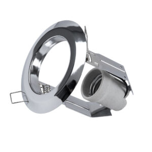 GLOBOSTAR® ACIDA 77847 Χωνευτή Βάση για Σποτ R63 με Ντουί E27 IP20 - Νίκελ Χρώμιο - Μ11 x Π11 x Υ11cm / Q9cm