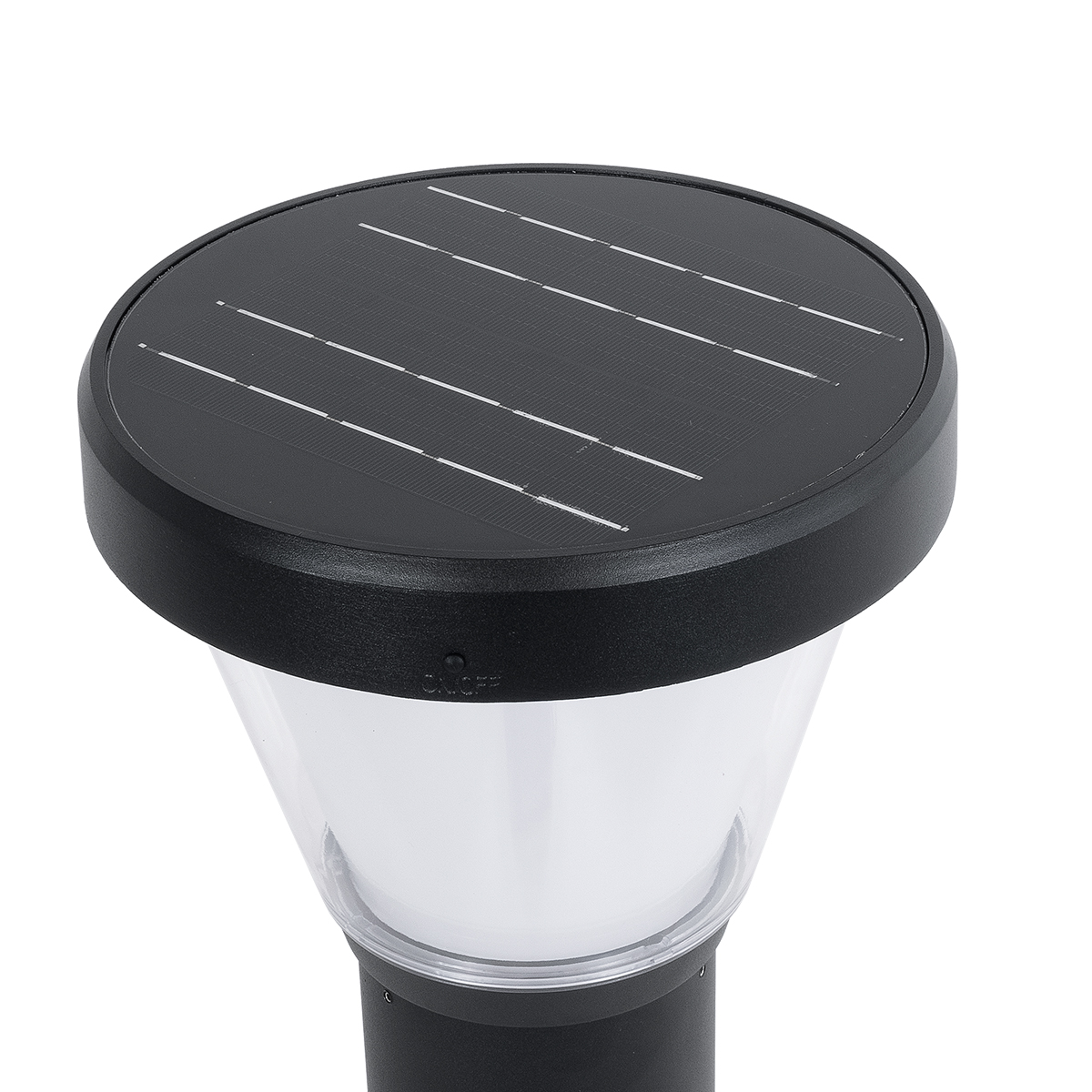 GLOBOSTAR® SOLARDIS 90523 Φωτιστικό Κολωνάκι Κήπου LED 10W 180lm 120° με Ενσωματωμένο Φωτοβολταϊκό Panel 6V 5W & Επαναφορτιζόμενη Μπαταρία Li-ion 3.2V 6000mAh με Αισθητήρα Ημέρας-Νύχτας Αδιάβροχο IP65 Ψυχρό Λευκό 6000K - Μαύρο - Μ24 x Π24 x Υ88cm - 2 Χρόνια Εγγύηση - Image 4