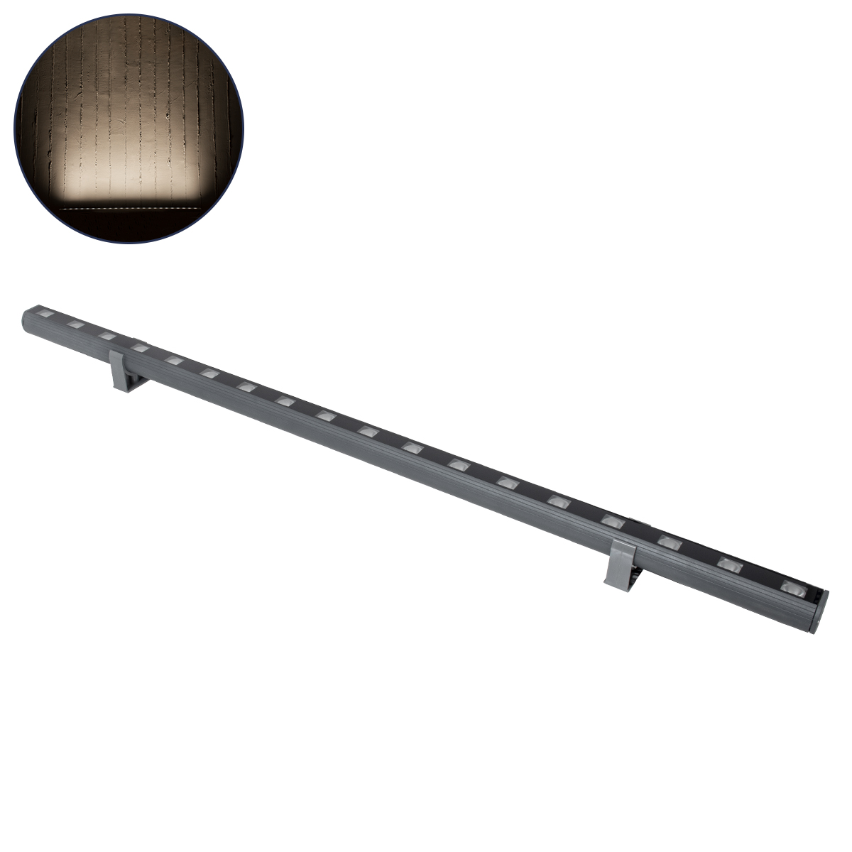 GLOBOSTAR® WASHERPANDA 90580 Μπάρα Φωτισμού Wall Washer LED 18W 2070lm 15° DC 24V Αδιάβροχο IP67 Φυσικό Λευκό 4500K Dimmable - Bridgelux SMD Chip - Γκρι Ανθρακί - Μ100 x Π4 x Υ3.5cm - 3 Χρόνια Εγγύηση