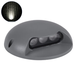 GLOBOSTAR® STEPLUNA 90623 Φωτιστικό Σκαλοπατιού / Διαδρόμου LED 3W 345lm 10° DC 24V Αδιάβροχο IP65 Φυσικό Λευκό 4500K Dimmable - Bridgelux SMD Chip - Γκρι Ανθρακί - Μ12 x Π12 x Υ3cm - 3 Χρόνια Εγγύηση