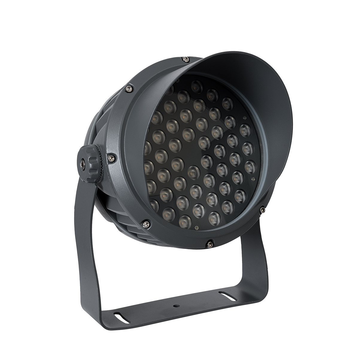 GLOBOSTAR® FLOODIMO 90743 Προβολέας Σποτ Wall Washer με Αντιθαμβωτική Γρίλια LED 54W 4860lm 10° AC 220-240V Αδιάβροχο IP67 Θερμό Λευκό 2700K - Bridgelux SMD Chip - Γκρι Ανθρακί - Μ26 x Π28 x Υ35cm - 3 Χρόνια Εγγύηση - Image 2