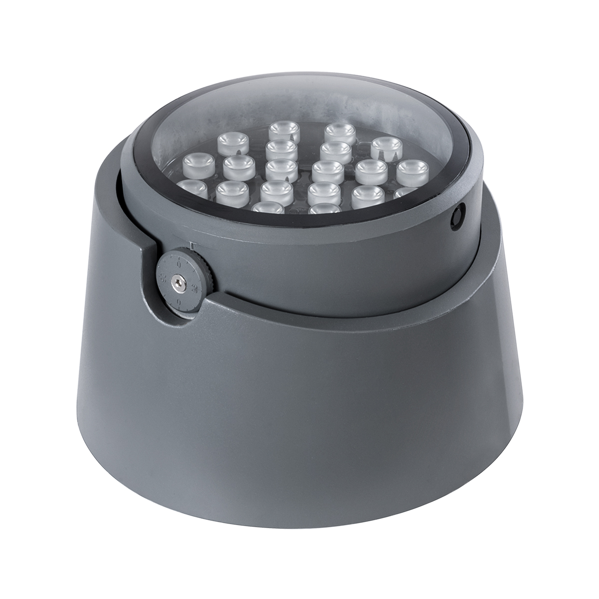GloboStar® FLOOD-RANA 90752 Κινούμενος Προβολέας - Σποτ Φωτισμού Wall Washer για Φωτισμό Κτιρίων LED 60W 5100lm 5° DC 24V Αδιάβροχο IP67 Φ30 x Υ20cm RGBW DMX512 - Γκρι Ανθρακί - 3 Χρόνια Εγγύηση - Image 3