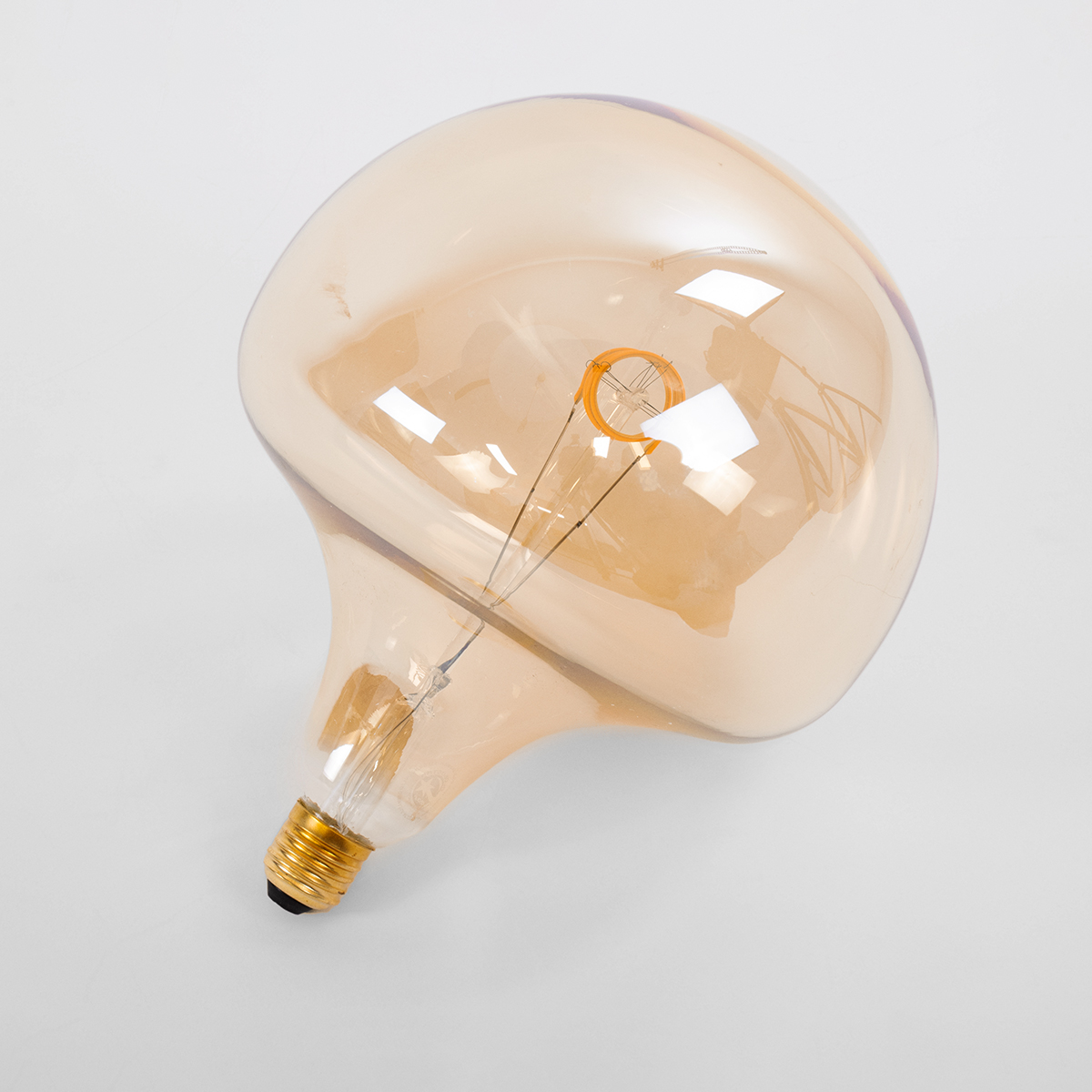 GLOBOSTAR® MAROON 99028 Λάμπα E27 BR200 LED 6W 420lm 360° AC 220-240V IP20 Ultra Θερμό Λευκό 2200K Dimmable - Soft T Spiral Filament Chip - Μελί - Μ20 x Π20 x Υ25.5cm - 3 Χρόνια Εγγύηση - Image 3
