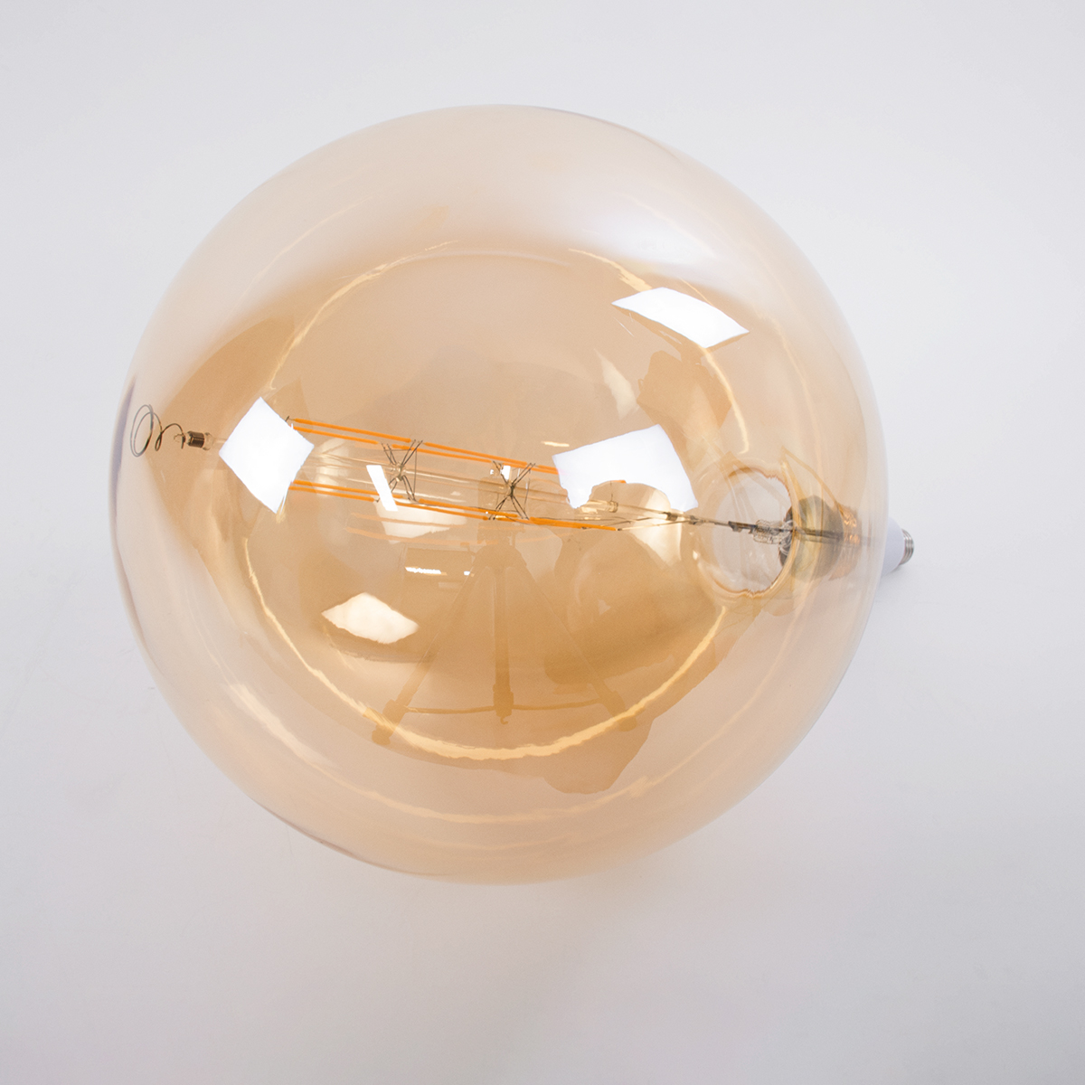 GLOBOSTAR® ORBITAL 99030 Λάμπα E27 G380 LED 10W 800lm 360° AC 220-240V IP20 Ultra Θερμό Λευκό 2200K Dimmable - Long Filament Chip - Μελί - Μ38 x Π38 x Υ55cm - 3 Χρόνια Εγγύηση - Image 2