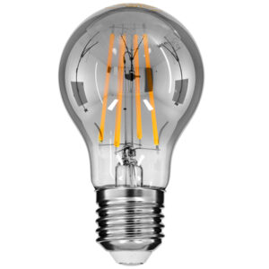 GLOBOSTAR® GLOBE 99067 Λάμπα E27 A60 LED 8W 800lm 360° AC 220-240V IP20 Θερμό Λευκό 2700K Dimmable - Long Filament Chip - Μαύρο Φιμέ - Μ6 x Π6 x Υ11cm - 3 Χρόνια Εγγύηση