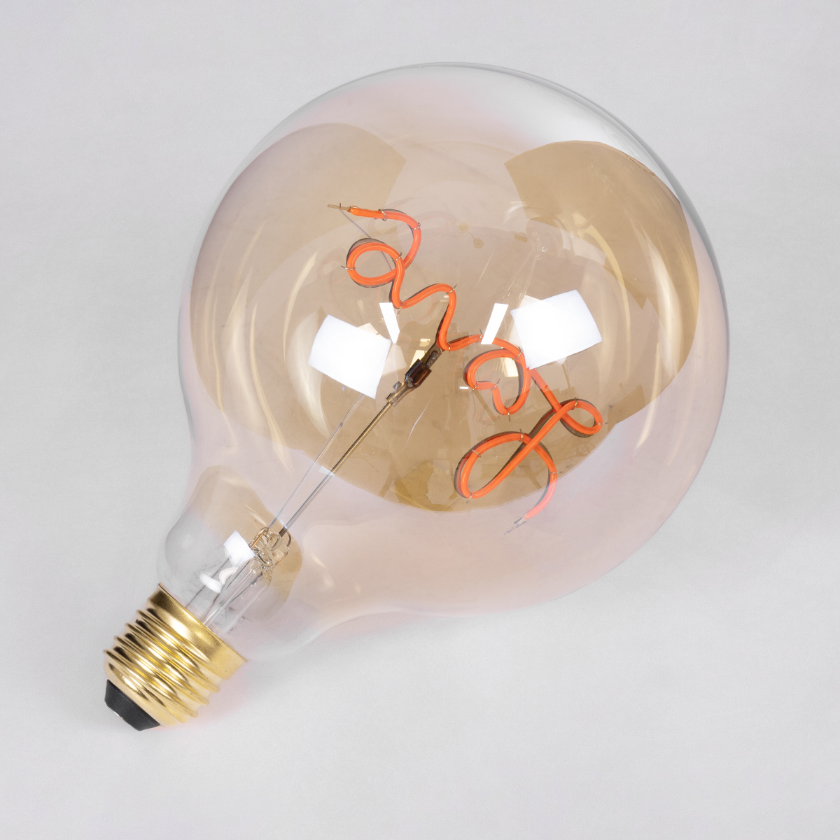 GLOBOSTAR® LOVE 99253 Λάμπα E27 G125 LED 2.4W 204lm 360° AC 220-240V IP20 Κόκκινο Dimmable - Filament Chip - Μελί - Μ12.5 x Π12.5 x Υ18cm - 3 Χρόνια Εγγύηση - Image 4