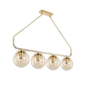 GLOBOSTAR® LATTICE 203-0019 Μοντέρνο Κρεμαστό Φωτιστικό Οροφής με Ντουί 4 x E27 AC 220-240V IP20 - Χρυσό - Μ78 x Π15 x Υ81cm