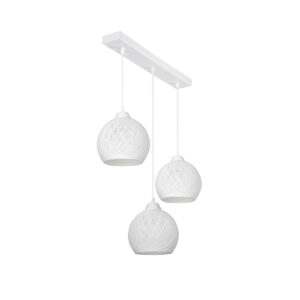 GLOBOSTAR® YASAM 203-0027 Vintage Κρεμαστό Φωτιστικό Οροφής με Ντουί 3 x E27 AC 220-240V IP20 - Λευκό - Μ45 x Π18 x Υ30cm