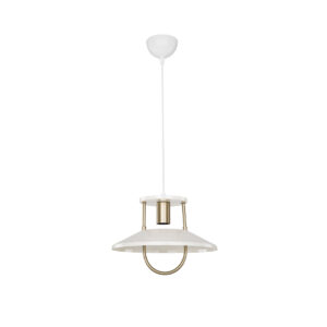 GLOBOSTAR® BILLA 203-0041 Vintage Κρεμαστό Φωτιστικό Οροφής με Ντουί 1 x E27 AC 220-240V IP20 - Λευκό & Χρυσό - M30.5 x Π30.5 x Υ20cm