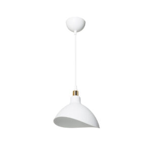 GLOBOSTAR® RIVE 203-0141 Μοντέρνο Κρεμαστό Φωτιστικό Οροφής με Ντουί 1 x E27 AC 220-240V IP20 - Λευκό & Χρυσό - Μ22 x Π20 x Υ22cm