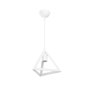 GLOBOSTAR® TRIANGLE 203-0163 Μοντέρνο Κρεμαστό Φωτιστικό Οροφής με Ντουί 1 x E27 AC 220-240V IP20 - Λευκό - Μ24 x Π24 x Υ22cm