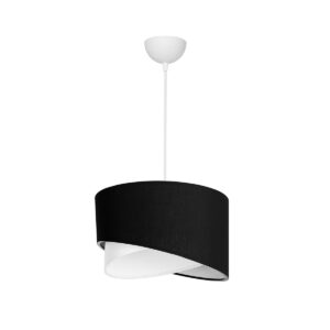 GLOBOSTAR® LILI 203-0176 Μοντέρνο Κρεμαστό Φωτιστικό Οροφής με Ντουί 1 x E27 AC 220-240V IP20 - Μαύρο & Λευκό - Μ30 x Π30 x Υ22cm