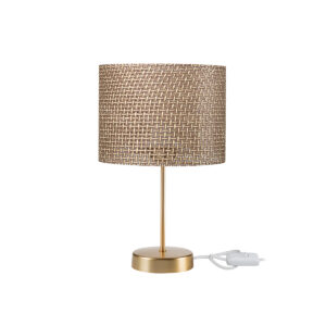 GLOBOSTAR® WIZ 203-0181 Μοντέρνο Επιτραπέζιο Φωτιστικό Πορτατίφ με Ντουί 1 x E27 AC 220-240V IP20 - Χρυσο & Καφέ - Μ22 x Π22 x Υ36.5cm