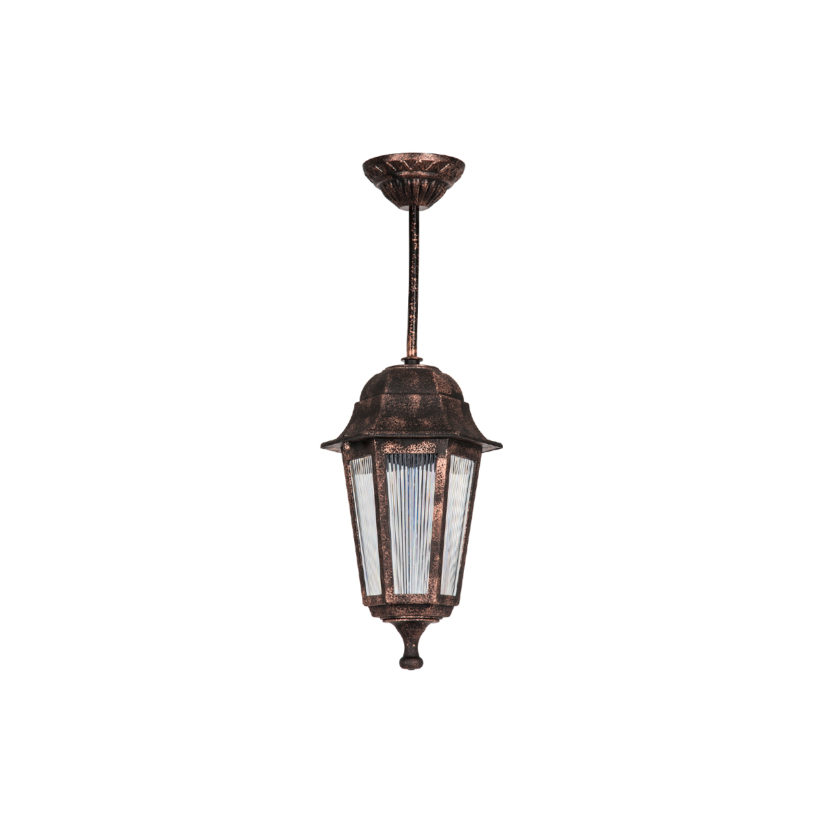 GLOBOSTAR® VITRO 203-0194 Vintage Φωτιστικό Οροφής με Ντουί 1 x E27 AC 220-240V IP44 - Χάλκινο - Μ17 x Π17 x Υ28cm