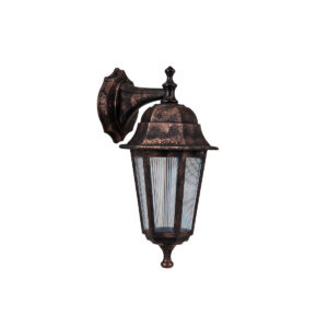 GLOBOSTAR® VITRO 203-0196 Vintage Φωτιστικό Τοίχου - Απλίκα με Ντουί 1 x E27 AC 220-240V IP44 - Χάλκινο - Μ17 x Π20 x Υ36cm