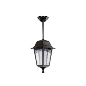 GLOBOSTAR® SOLME 203-0209 Vintage Φωτιστικό Οροφής με Ντουί 1 x E27 AC 220-240V IP44 - Μαύρο - Μ15 x Π15 x Υ27cm