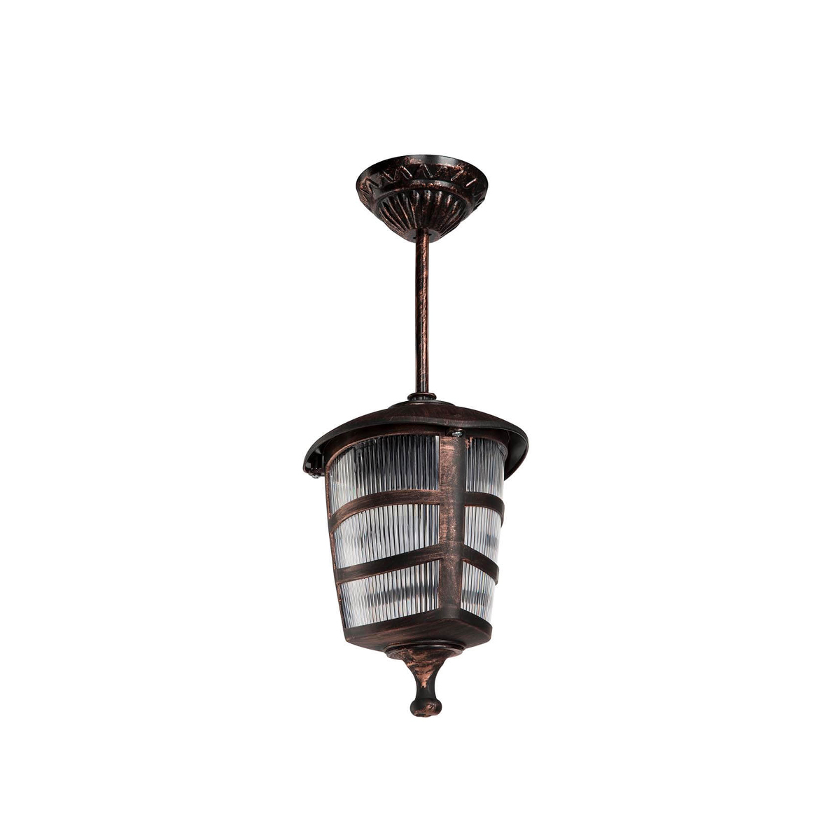 GLOBOSTAR® ZARDIN 203-0224 Vintage Φωτιστικό Οροφής με Ντουί 1 x E27 AC 220-240V IP44 - Χάλκινο - Μ17 x Π17 x Υ42cm