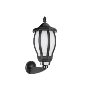 GLOBOSTAR® VERDI 203-0229 Vintage Φωτιστικό Τοίχου - Απλίκα με Ντουί 1 x E27 AC 220-240V IP44 - Μαύρο - Μ18 x Π25 x Υ40cm